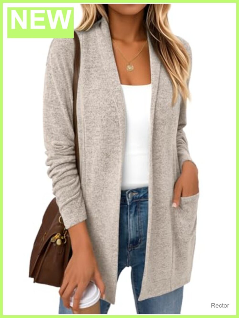 Lightweight Cardigan Polyester Rayon Spandex Double Placket Pockets